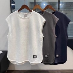 New Sports Fitness Vest For Men T-shirt Loose Sleeveless Sweatshirt M L XL-5XL