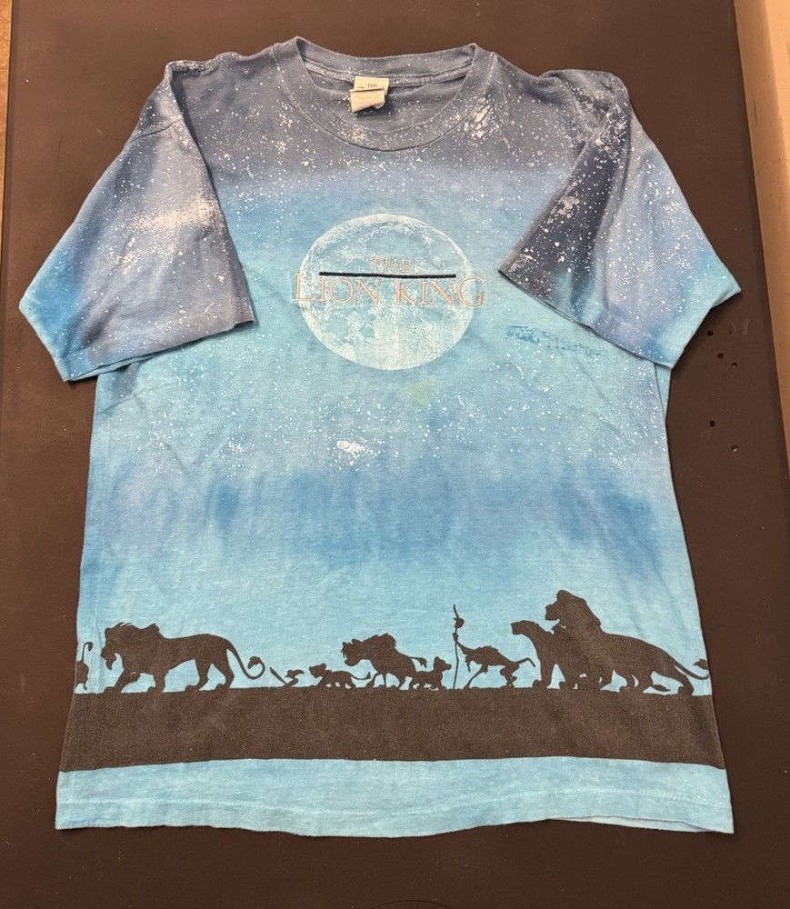 Vintage 90s Disney’s The Lion King Movie AOP Tie Dye T-Shirt Adult XL