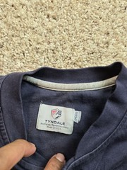 Tyndale Shirt Medium Mens Blue Long Sleeve Henley Flame Resistant FR Workwear