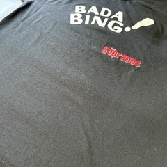 Vintage 90s Y2K The Sopranos Bada Bing! HBO TV Promo Shirt Black Size XL Flaw