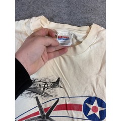VINTAGE USAF 50th Anniversary Shirt Mens Large Cream US Air Force Graphic Tee