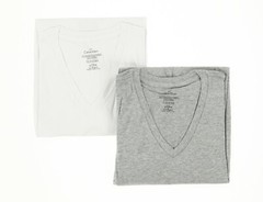 CALVIN KLEIN 140422 Mens Cotton Crew neck V-Neck T-Shirt (Lot of 2) Size Small