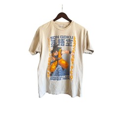 Dragon Ball Super Super Hero Son Goku Graphic Tee Cream Grey Mens Large
