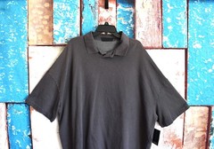 Men’s No Boundaries Oversize French Terry Polo Shirt XLARGE Charcoal Sky NEW