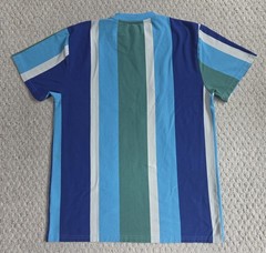 KARL KANI BIG LOGO MENS’ SHIRT — SIZE M ~ VERTICAL STRIPED COLORBLOCK SCRIPT