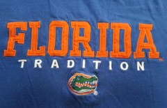 FLORIDA GATORS TRADITION STITCHED and APPLIQUE OVB T-SHIRT Adult’s Large Blue