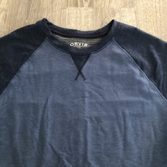Orvis Classic Collection Mens Size Large Blue Long Sleeve Pullover Shirt Thermal