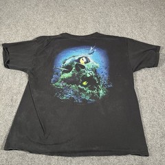 Vintage Skull Shirt Men’s 2xl Xxl Black 90s Y2K Faded Skater Grunge Emo Aquatic