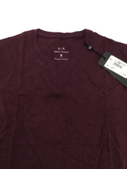 Armani Exhange Short-Sleeved Pure Pima Cotton Jersey Crew Neck Burgrundy[M]