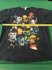 VTG Marvel Superheroes Shirt Men XL Black Mad Engine Y2K Graphic Print Flaw