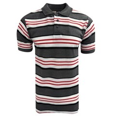 Men’s Short Sleeve Polo T-Shirt Stripe Pique Casual Regular fit Fashion Work Top