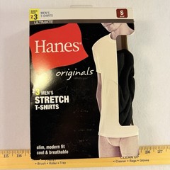 Men’s Hanes Ultimate Stretch Slim Modern Fit 5 Pack Crew Neck T-Shirts Size S