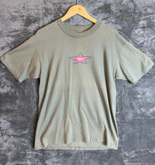 Vintage Mossimo TShirt Made In USA Mens M Green Logo Graphic 90s