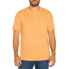 Gap Men’s Short Sleeve Slub Henley Size S Apricot Wash