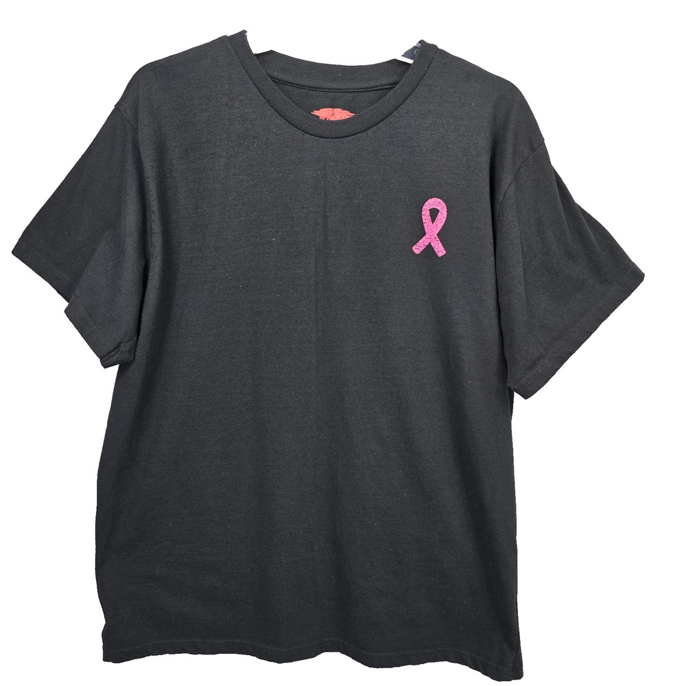 Cancer Awareness Unisex T-Shirt I wear pink for her Black Live Breathe Fight XL