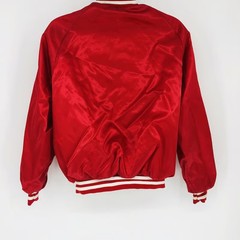 Vintage Jolt Cola Red Satin 100% Nylon Bomber Jacket WestArt Lined Size XL