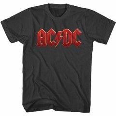AC/DC Logo Red Distress Smoke Rock and Roll Music Band T-Shirt