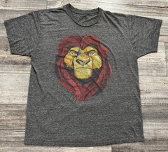 Disney The Lion King Mufasa Head Shirt Mens Large Gray Movie Tee Short Sleeve