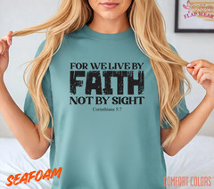 Unisex For We Live By Faith T-Shirt, Men T shirt,Women T shirt Gift ReligionTop