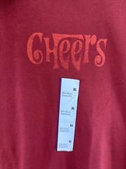 Goodfellow & C Red Men’s T Shirt “Cheers” Short Sleeve NEW w/Tags Size X-Large