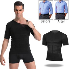 Men’s Classic Slimming Body Shaper Vest Abs Abdomen Workout Compression Shirt US