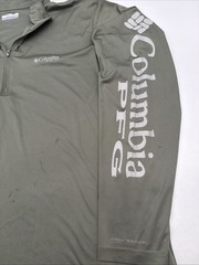 Colombia Sportswear PFG Polo Long Sleeve T-shirt Men XL Green Logo 1/4Zip.47285