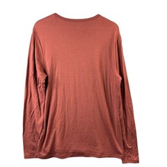 Unbound Merino Mens Long Sleeve Crew Neck T-Shirt Rust Red 100% Merino Wool Sz M