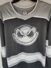 New Jack Skellington Hockey Jersey Disney Embroidered Back Graphic Print Front