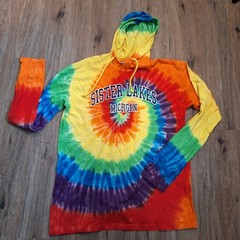 TIE DYE Hoodie Fall Vibes Blotter Hooded Shirt XL Extra Long Athleisure Athletic