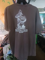 VINTAGE CIRCUS LIQUOR T SHIRT BROWN SIZE LARGE