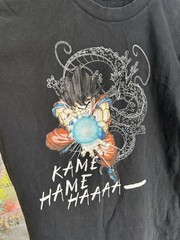 Men’s Black Dragon Ball Z Goku Kamehameha Graphic Print Crew Neck Tee Size S