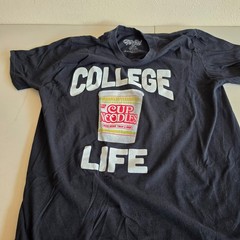 College Life Cup of Noodles Black Shirt by Tee Luv Adult Size Large