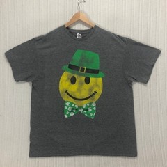 St. Patrick’s Day Smiley Face Graphic T-Shirt Delta Pro Weight Men’s Size XL