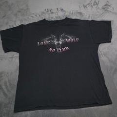 Lone Wolf Crew No Club Biker Large Black Alpha Motorcycle Independent Braaaaap