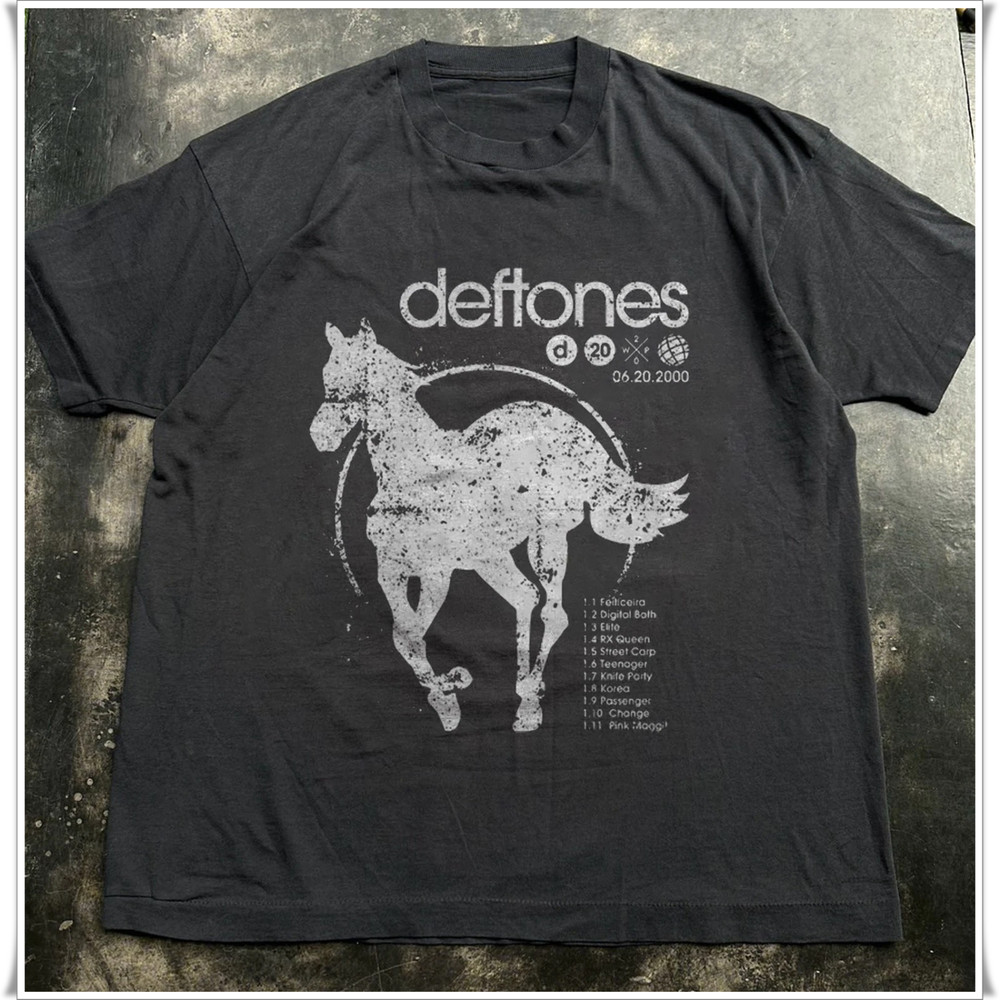 Deftones White Pony Tracklist T-shirt, Unisex Black T-shirt, Size S-5XL