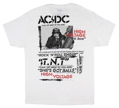 AC/DC Men’s High Voltage Album and Song Titles Short Sleeve T-Shirt Tee