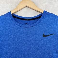 Nike Dri-Fit Running Standard Fit Men Size XL Solid Blue Crew-Neck T-Shirt