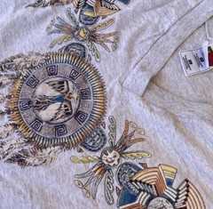 Fruit of the Loom Graphic Print Tee Gray XL V-Neck Short Sleeve Cotton Preshrunk