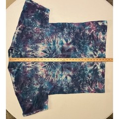 Y2K Liquid Blue Tie Dye T-Shirt XL Purple Blue Kaleidoscope Psychedelic Cotton