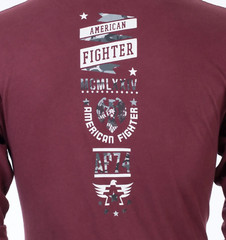 American Fighter Mens Long Sleeve Shirt LANDER Burgundy Premium S-3XL