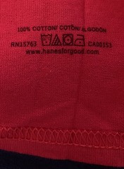 Hanes T-Shirts, 100% Cotton, Red Sz. XL/TG/XG