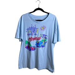 Mighty Fine Monaco Graphic Tee Unisex Medium Euro Summer Neon Top