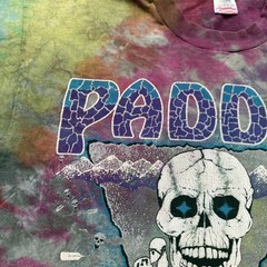 Vintage 90s Paddle Ocee River Shirt L Tie Dye Skull River Tennessee Rafting