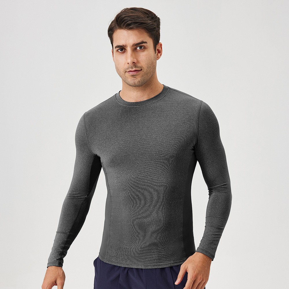 Men’s Autumn Fitness Long Sleeve Clothes Outdoor High Stretch Form Fitting Top