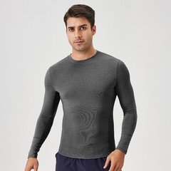 Men’s Autumn Fitness Long Sleeve Clothes Outdoor High Stretch Form Fitting Top