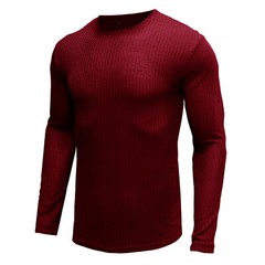 Zonbailon men’s t-shirt solid color breathable slim fit base shirt long sleeve
