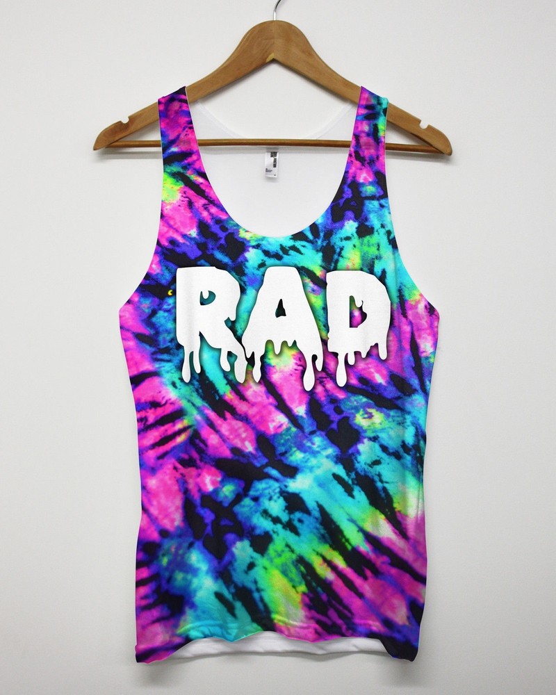 Rad Festival All Over Print Vest Acid Retro 80s 90s Slime Funky Summer Tank Men