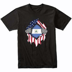Nicaraguan American Flags Hands Ripping Flag T-Shirt – Nicaragua Flag Shirt