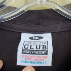 Pro Club Heavy Weight Black Tshirt Size 2XL