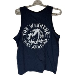 Chubbies Mens The Relaxer Tank Top Navy Blue Graphic Palm Tree Small NWT 600231